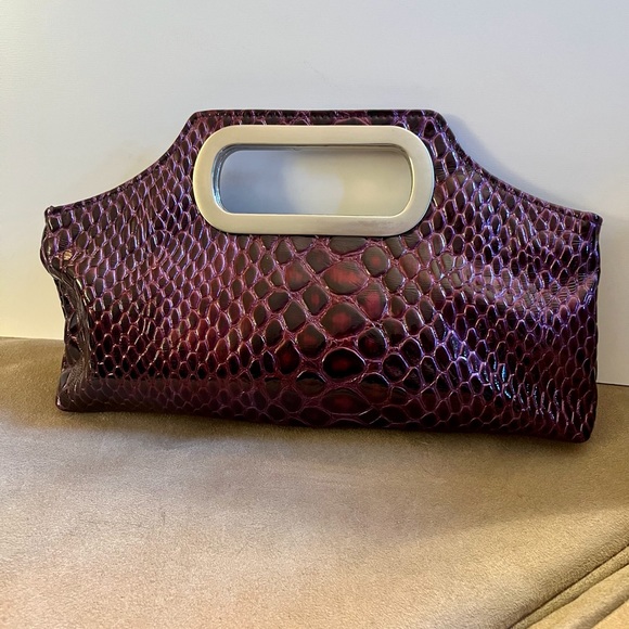 Unlisted by Kenneth Cole Clutch in Purple reptile print. - Picture 3 of 5